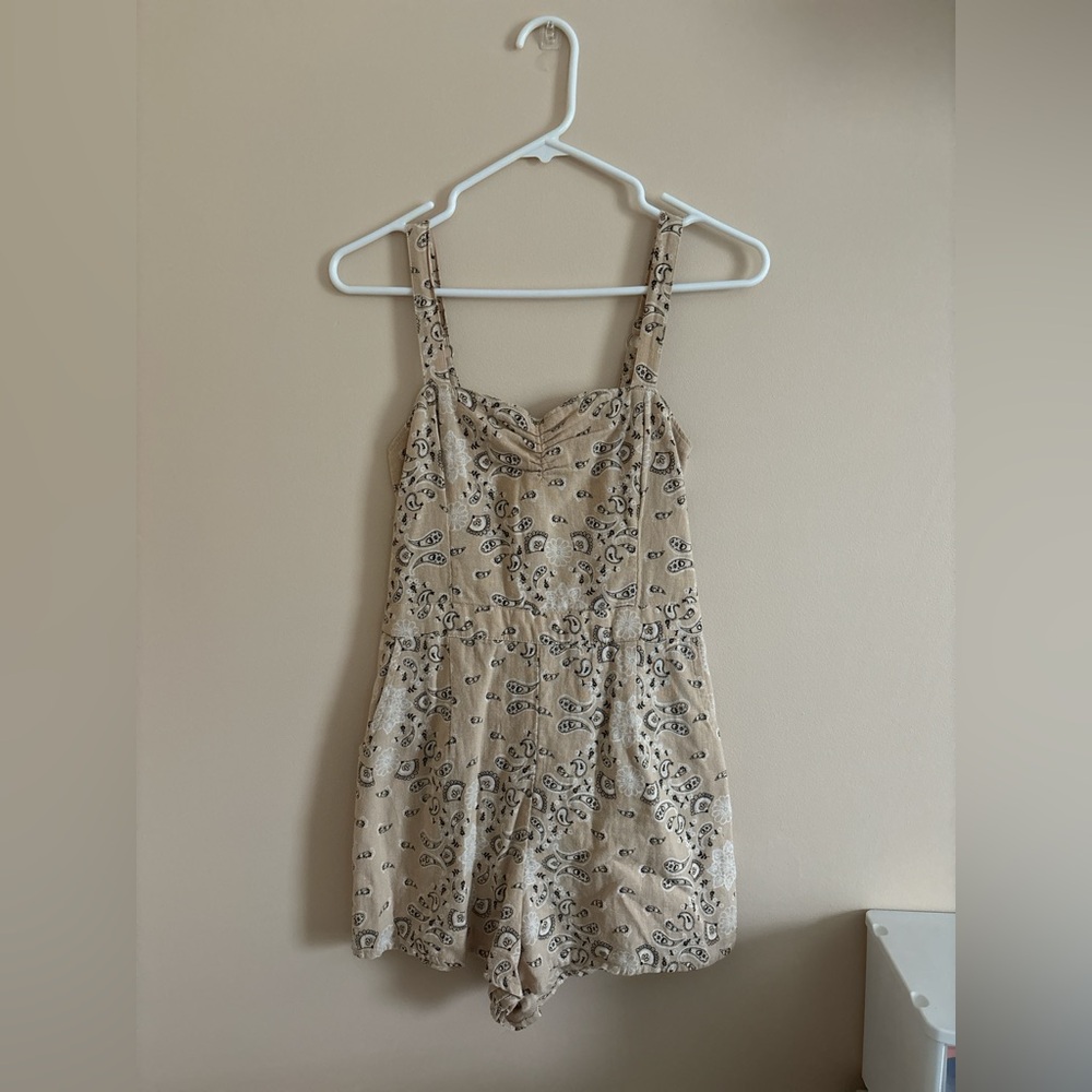 Beige Boho Romper